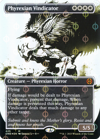 {R} Phyrexian Vindicator (Borderless Ichor Step-and-Compleat Foil) [Phyrexia: All Will Be One][ONE 425]
