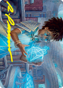 {A} Zimone, Quandrix Prodigy Art Card (Gold-Stamped Signature) [Strixhaven: School of Mages Art Series][GS ASTX 046]