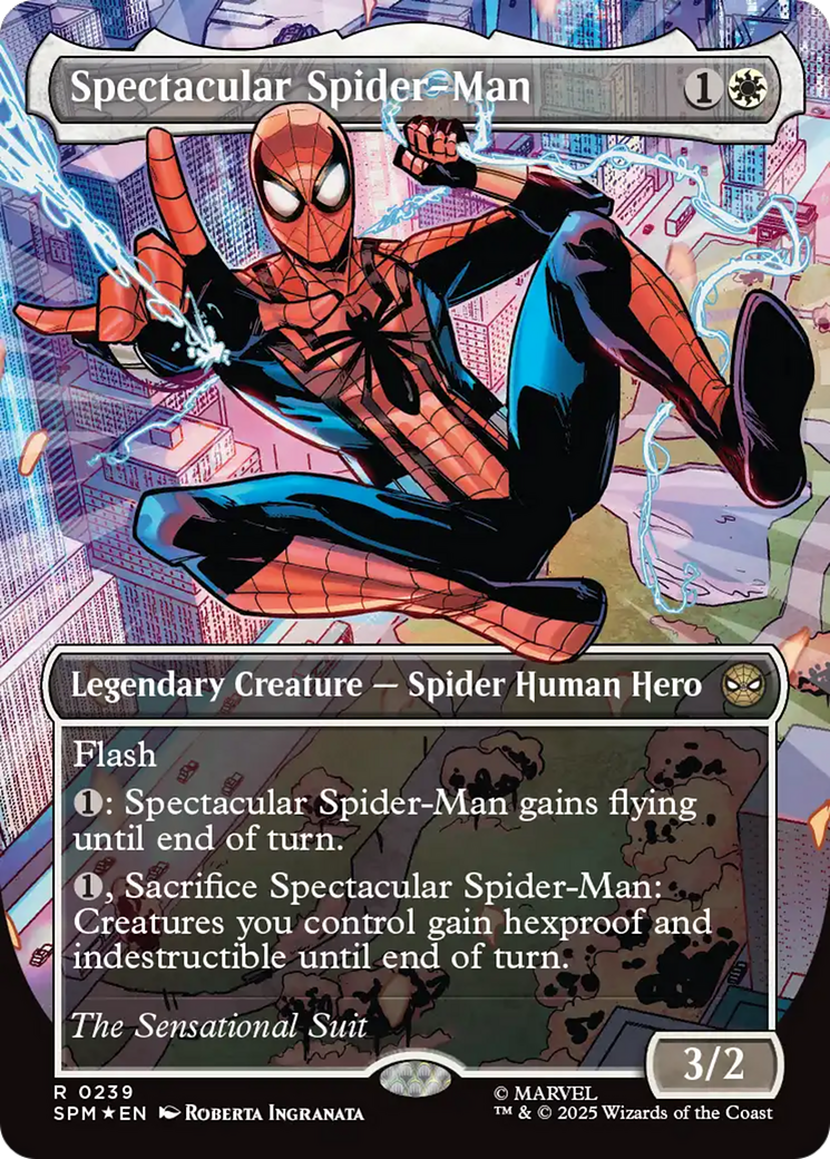 {@@ SPM R} Spectacular Spider-Man (0239) (Borderless) (Textured Foil) [Marvel's Spider-Man] [SPM 239]