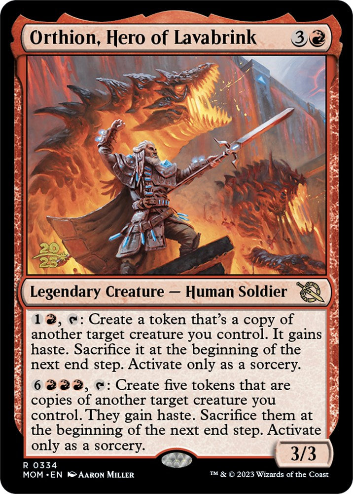 {R} Orthion, Hero of Lavabrink [March of the Machine Prerelease Promos][PR MOM 334]
