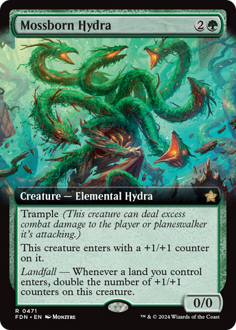 {@R} Mossborn Hydra (Extended Art) [Foundations][FDN 471]