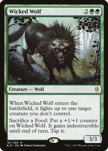 {R} Wicked Wolf (Promo Pack) [Throne of Eldraine Promos][PP ELD 181]