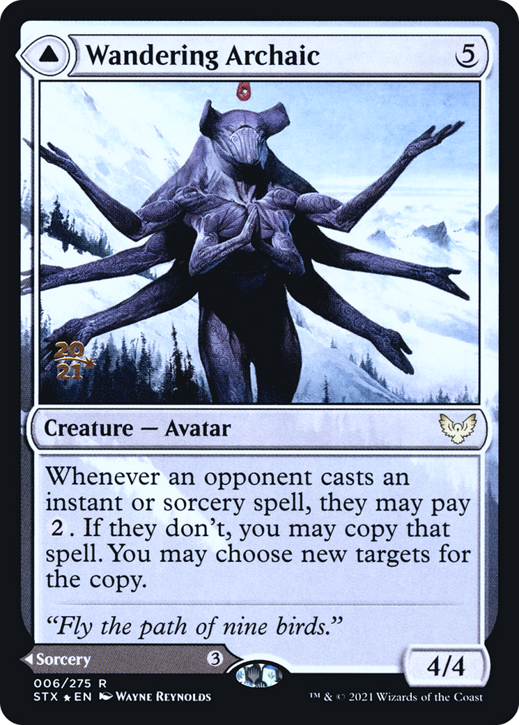 {R} Wandering Archaic // Explore the Vastlands [Strixhaven: School of Mages Prerelease Promos][PR STX 006]