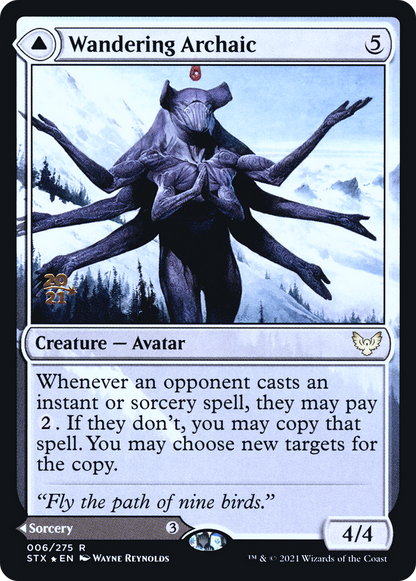 {R} Wandering Archaic // Explore the Vastlands [Strixhaven: School of Mages Prerelease Promos][PR STX 006]