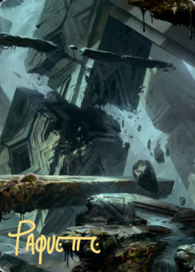 {A} Swamp 3 Art Card (Gold-Stamped Signature) [Zendikar Rising Art Series][GS AZNR 015]
