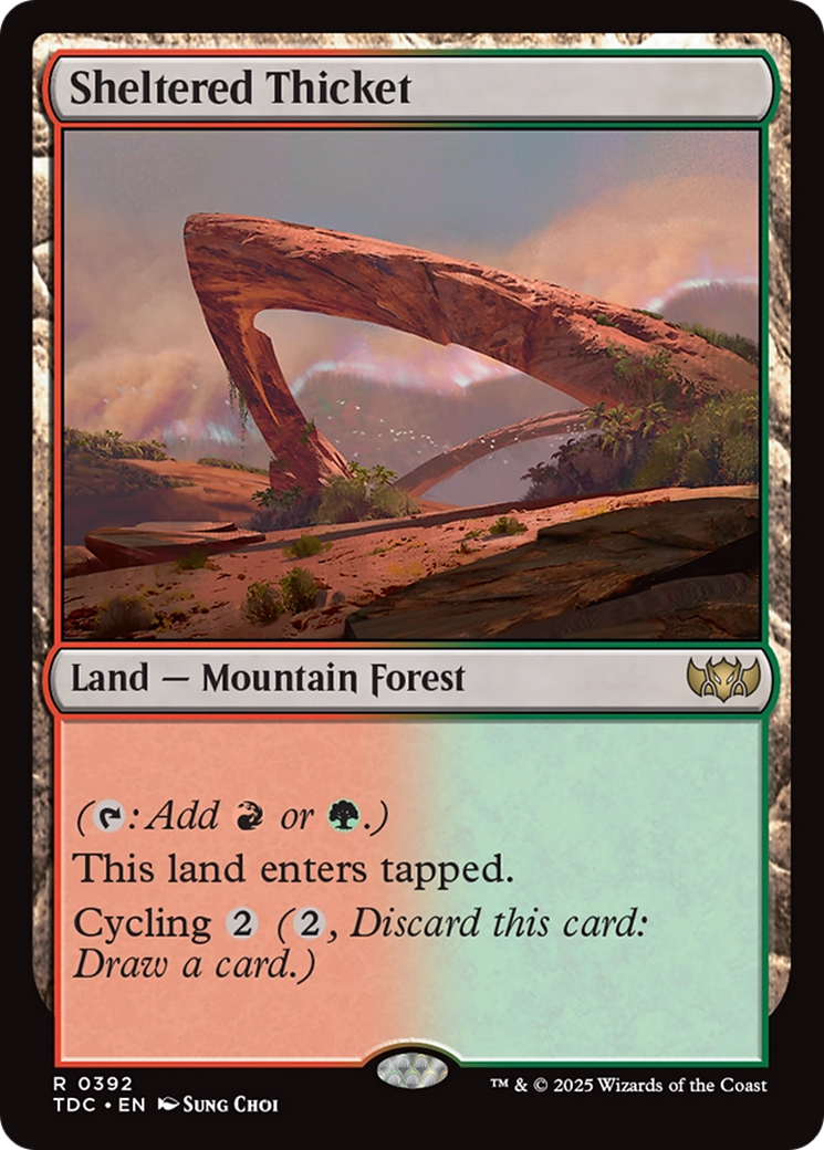 {R} Sheltered Thicket [Tarkir: Dragonstorm Commander][TDC 392]