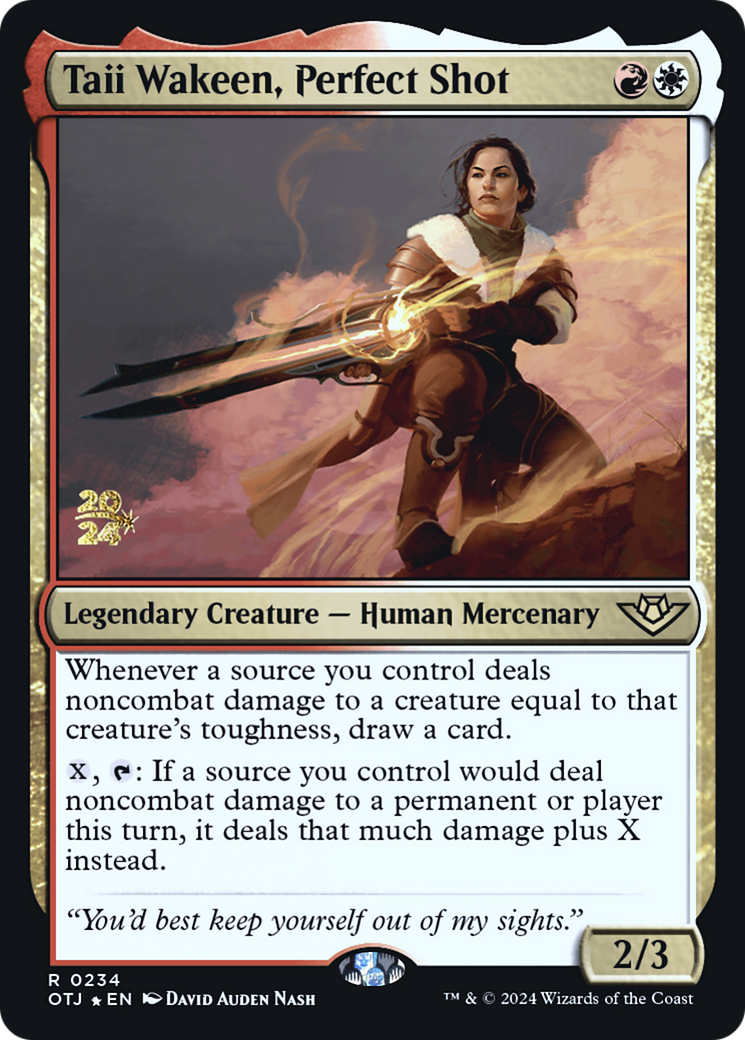 {@R} Taii Wakeen, Perfect Shot [Outlaws of Thunder Junction Prerelease Promos][PR OTJ 234]