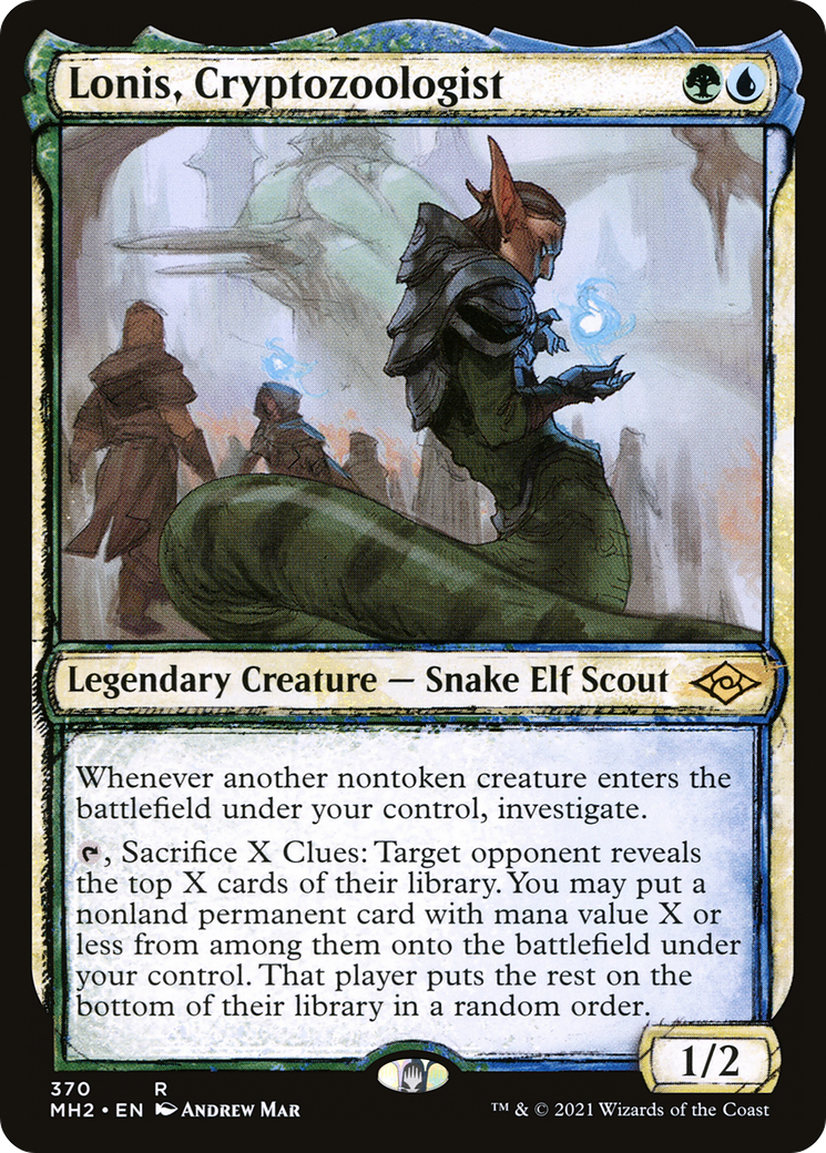 {R} Lonis, Cryptozoologist (Showcase) (Foil): (Showcase) [Modern Horizons 2] [MH2 370]