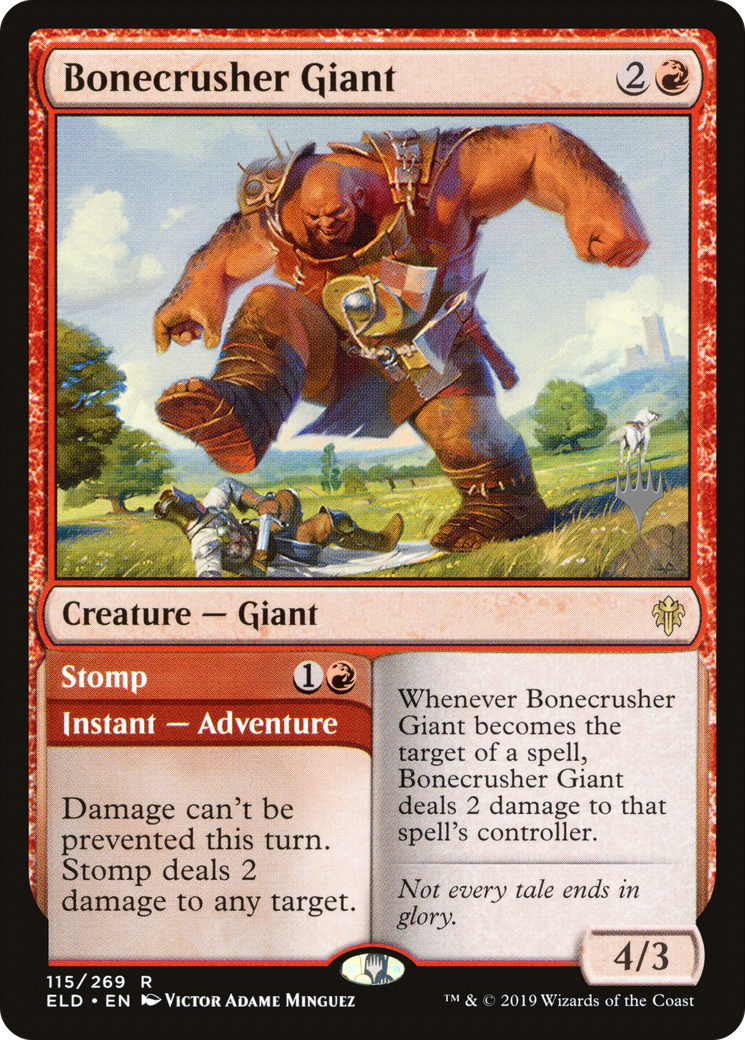 {R} Bonecrusher Giant // Stomp (Promo Pack) [Throne of Eldraine Promos][PP ELD 115]