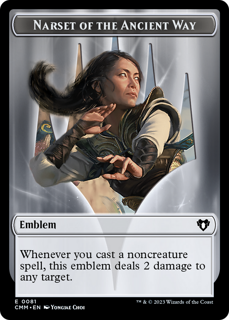 {T} Narset of the Ancient Way Emblem // Wizard Double-Sided Token [Commander Masters Tokens][TCMM 81//71]