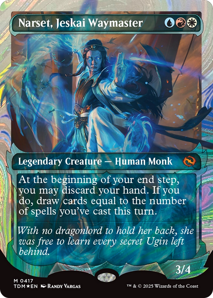 {@R} Narset, Jeskai Waymaster (Showcase) (Halo Foil) [Tarkir: Dragonstorm][TDM 417]
