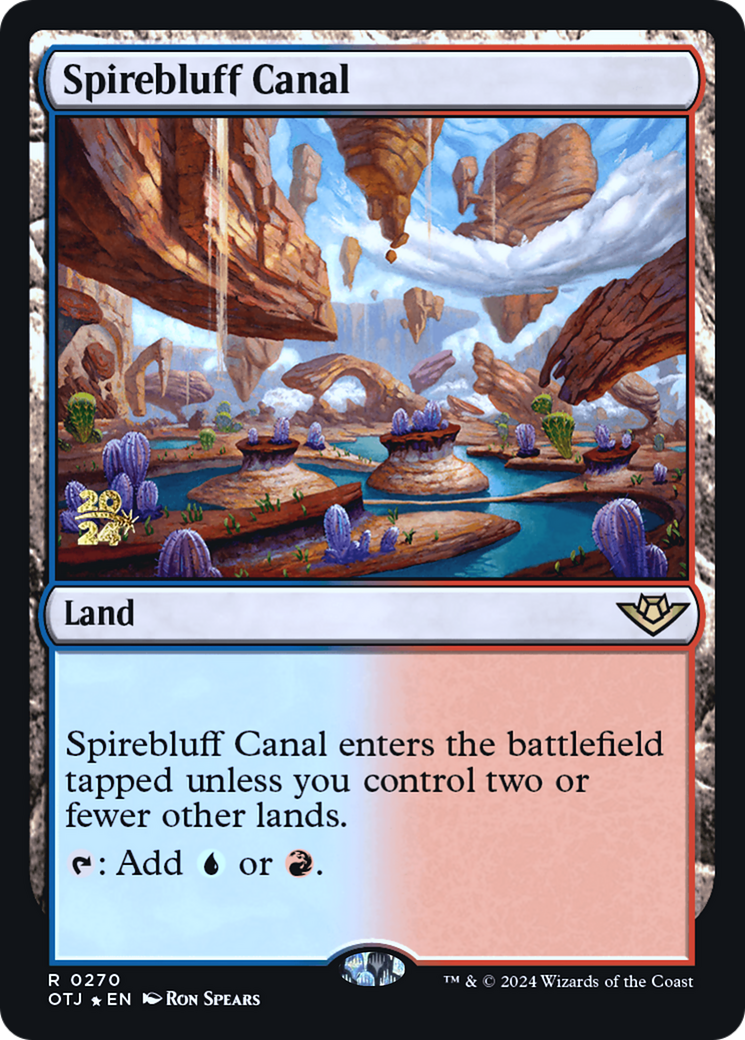 {@R} Spirebluff Canal (OTJ) [Outlaws of Thunder Junction Prerelease Promos][PR OTJ 270]