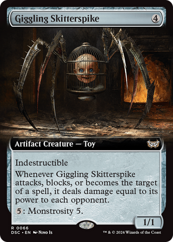 {R} Giggling Skitterspike (Extended Art) [Duskmourn: House of Horror Commander][DSC 066]