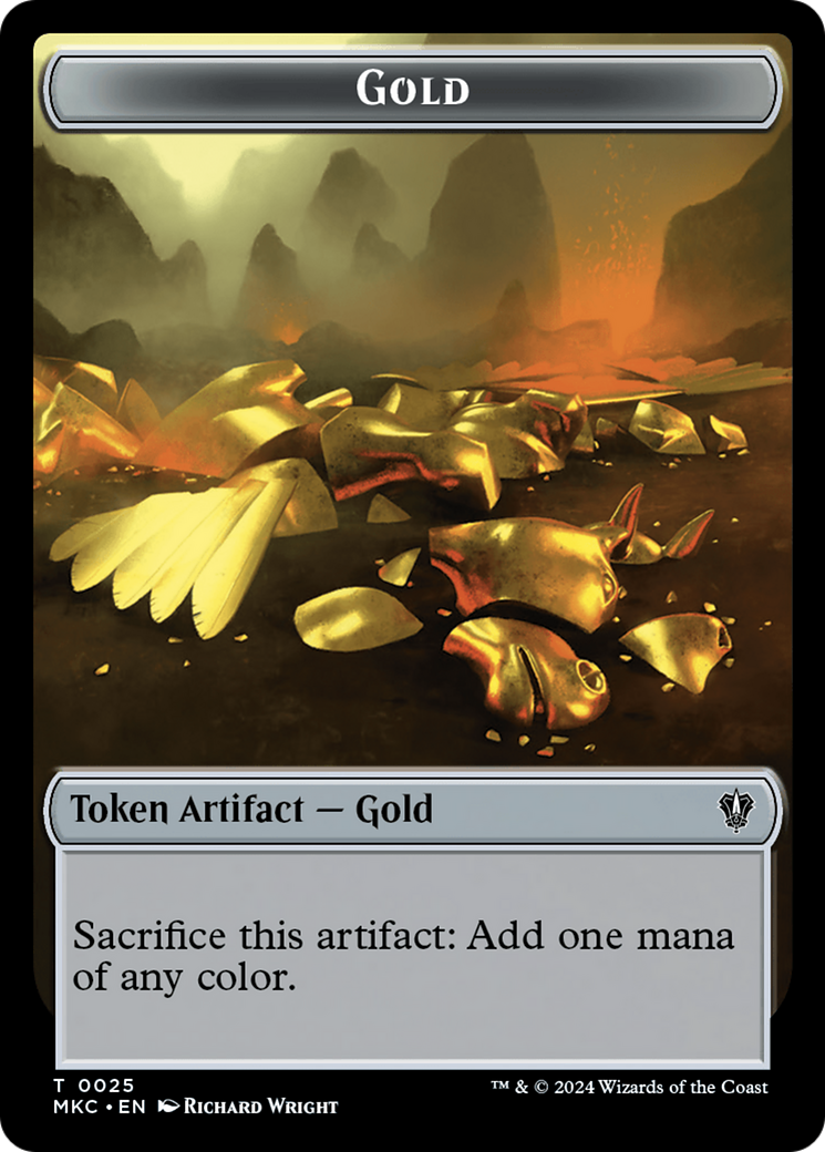 {T} Gold // Lightning Rager Double-Sided Token [Murders at Karlov Manor Commander Tokens][TMKC 25//13]