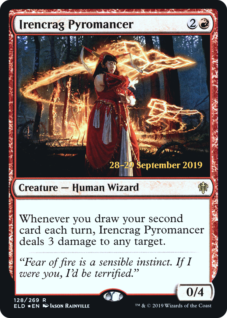 {R} Irencrag Pyromancer [Throne of Eldraine Prerelease Promos][PR ELD 128]