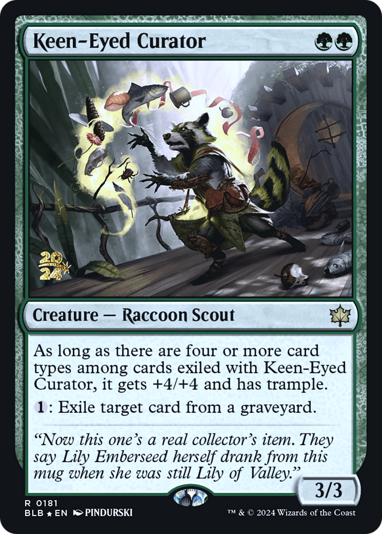 {@R} Keen-Eyed Curator [Bloomburrow Prerelease Promos][PR BLB 181]