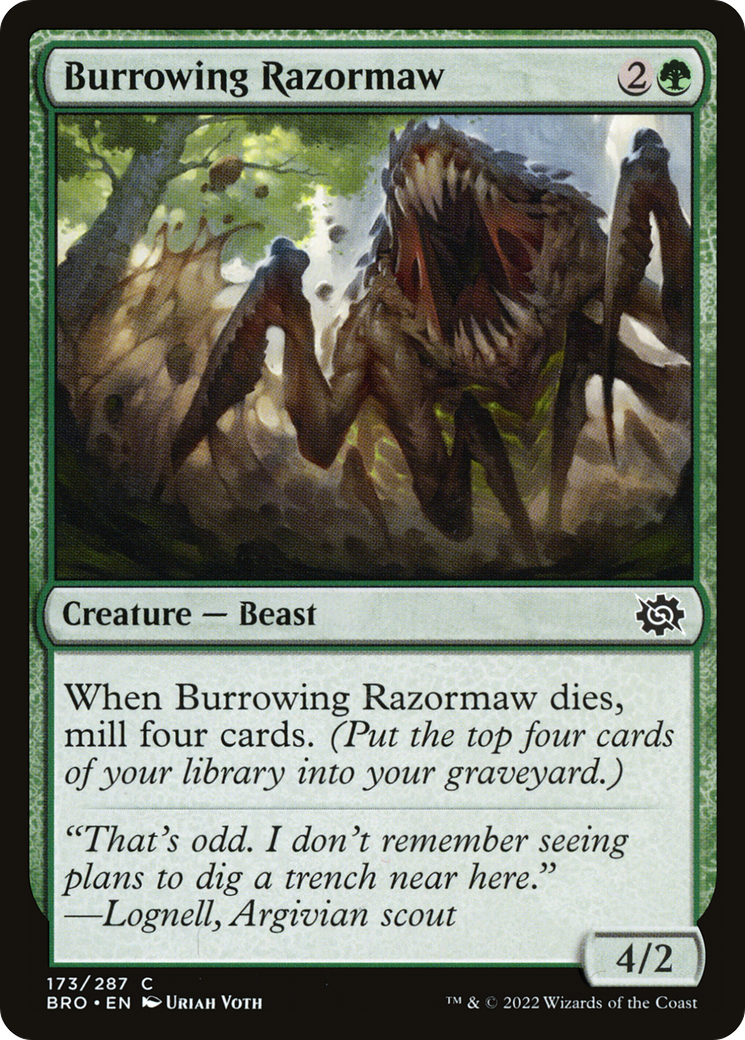 {C} Burrowing Razormaw [The Brothers' War][BRO 173]