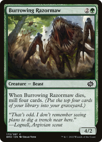 {C} Burrowing Razormaw [The Brothers' War][BRO 173]