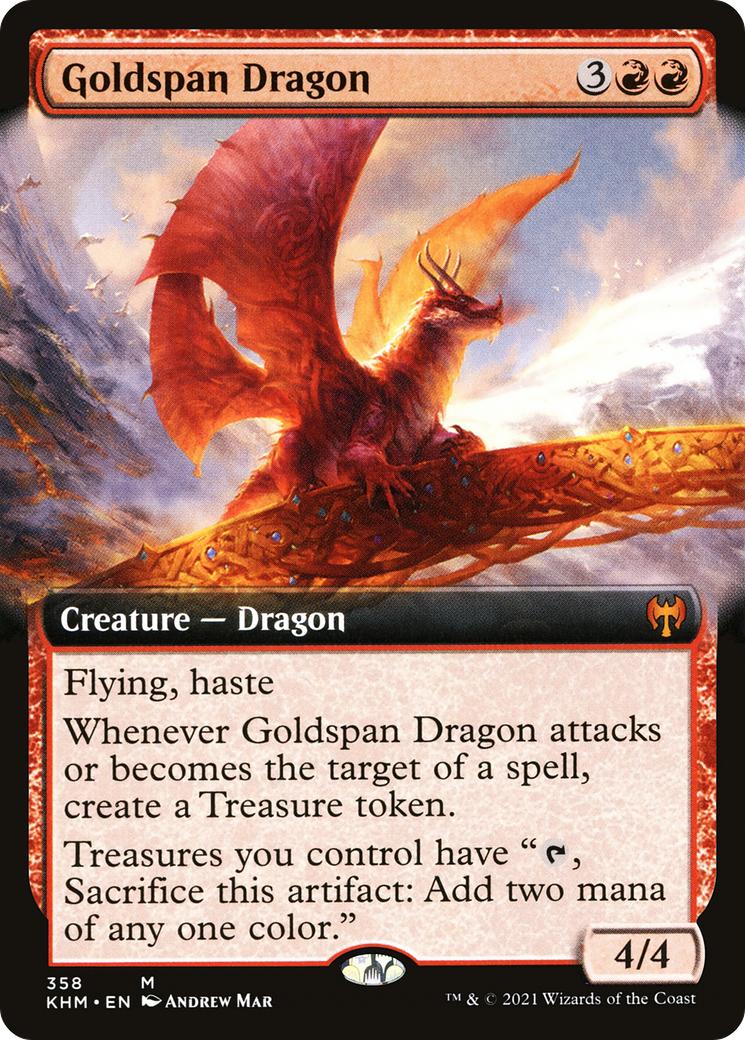 {R} Goldspan Dragon (Extended Art) [Kaldheim][KHM 358]