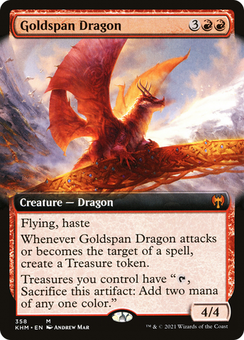 {R} Goldspan Dragon (Extended Art) [Kaldheim][KHM 358]