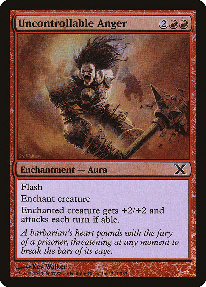 {C} Uncontrollable Anger (Premium Foil) [Tenth Edition][FP 10E 244]