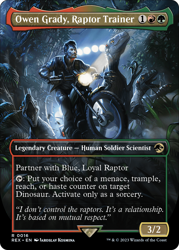 {R} Owen Grady, Raptor Trainer (Borderless) [Jurassic World Collection][REX 016]