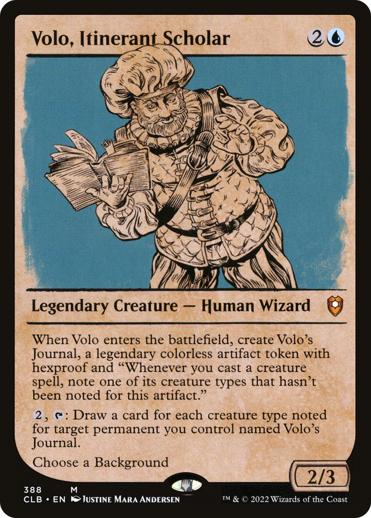{R} Volo, Itinerant Scholar (Showcase) [Commander Legends: Battle for Baldur's Gate][CLB 388]