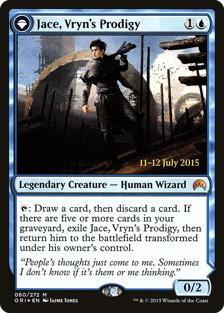 {R} Jace, Vryn's Prodigy // Jace, Telepath Unbound [Magic Origins Prerelease Promos][PR ORI 060]