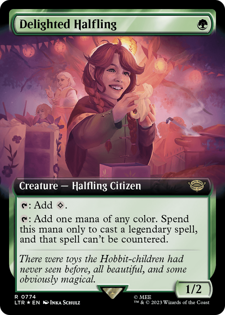 {R} Delighted Halfling (Extended Art) (Surge Foil) [The Lord of the Rings: Tales of Middle-Earth][LTR 774]