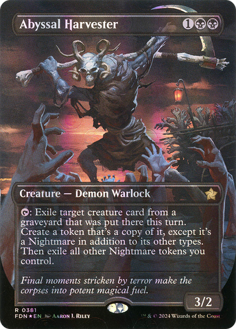 {@R} Abyssal Harvester (Borderless) (Mana Foil) [Foundations][FDN 381]