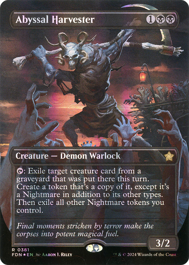 {@R} Abyssal Harvester (Borderless) (Mana Foil) [Foundations][FDN 381]