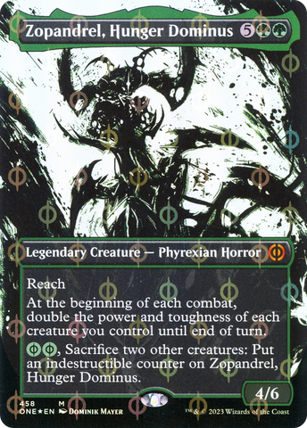 {R} Zopandrel, Hunger Dominus (Borderless Ichor Step-and-Compleat Foil) [Phyrexia: All Will Be One][ONE 458]