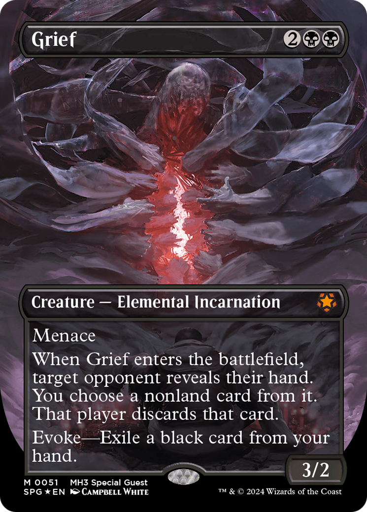 {R} Grief (Borderless) (Textured Foil) [Modern Horizons 3 Special Guests][SPG 051]