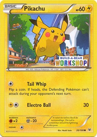 [PKM-R] Pikachu (20/108) (Build A Bear Workshop Exclusive) [Miscellaneous Cards & Products]