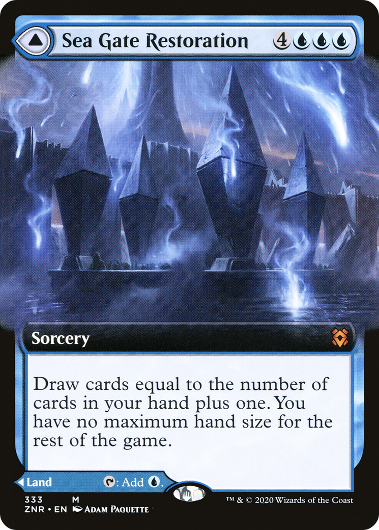 {R} Sea Gate Restoration // Sea Gate, Reborn (Extended Art) [Zendikar Rising][ZNR 333]