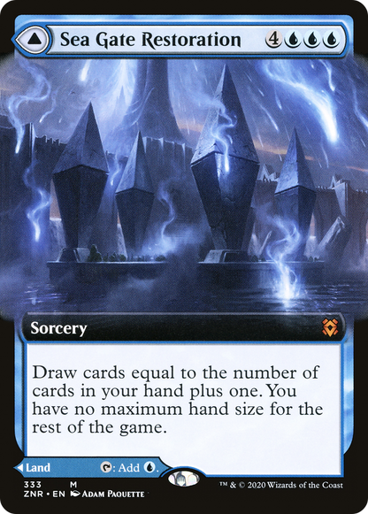 {R} Sea Gate Restoration // Sea Gate, Reborn (Extended Art) [Zendikar Rising][ZNR 333]