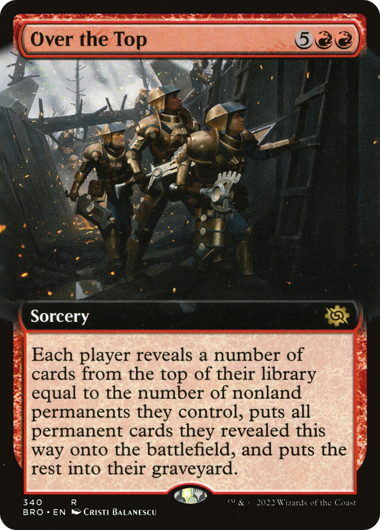 {R} Over the Top (Extended Art) [The Brothers' War][BRO 340]