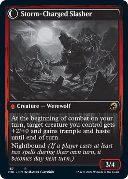 {R} Reckless Stormseeker // Storm-Charged Slasher [Innistrad: Double Feature][DBL 157]