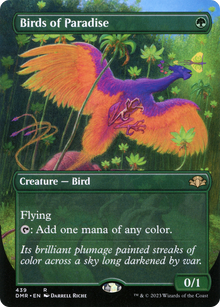 {R} Birds of Paradise (Borderless Alternate Art) [Dominaria Remastered][DMR 439]