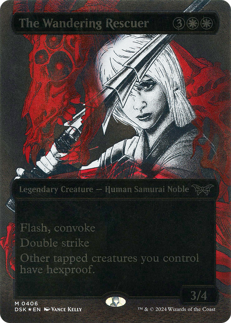 {@R} The Wandering Rescuer (Showcase) (Textured) [Duskmourn: House of Horror][DSK 406]