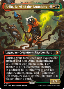 {R} Bello, Bard of the Brambles (Borderless) [Bloomburrow Commander][BLC 001]
