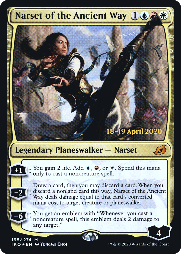 {R} Narset of the Ancient Way [Ikoria: Lair of Behemoths Prerelease Promos][PR IKO 195]