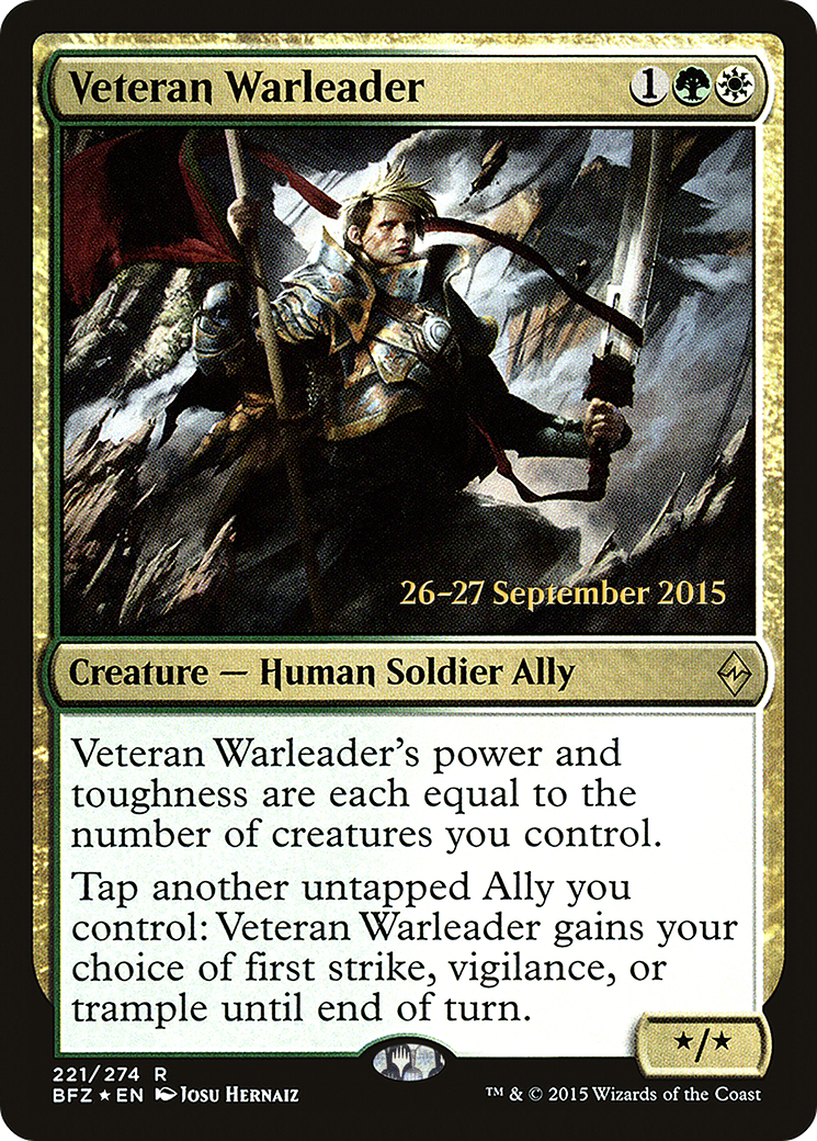 {R} Veteran Warleader [Battle for Zendikar Prerelease Promos][PR BFZ 221] - Misty Mountain Games
