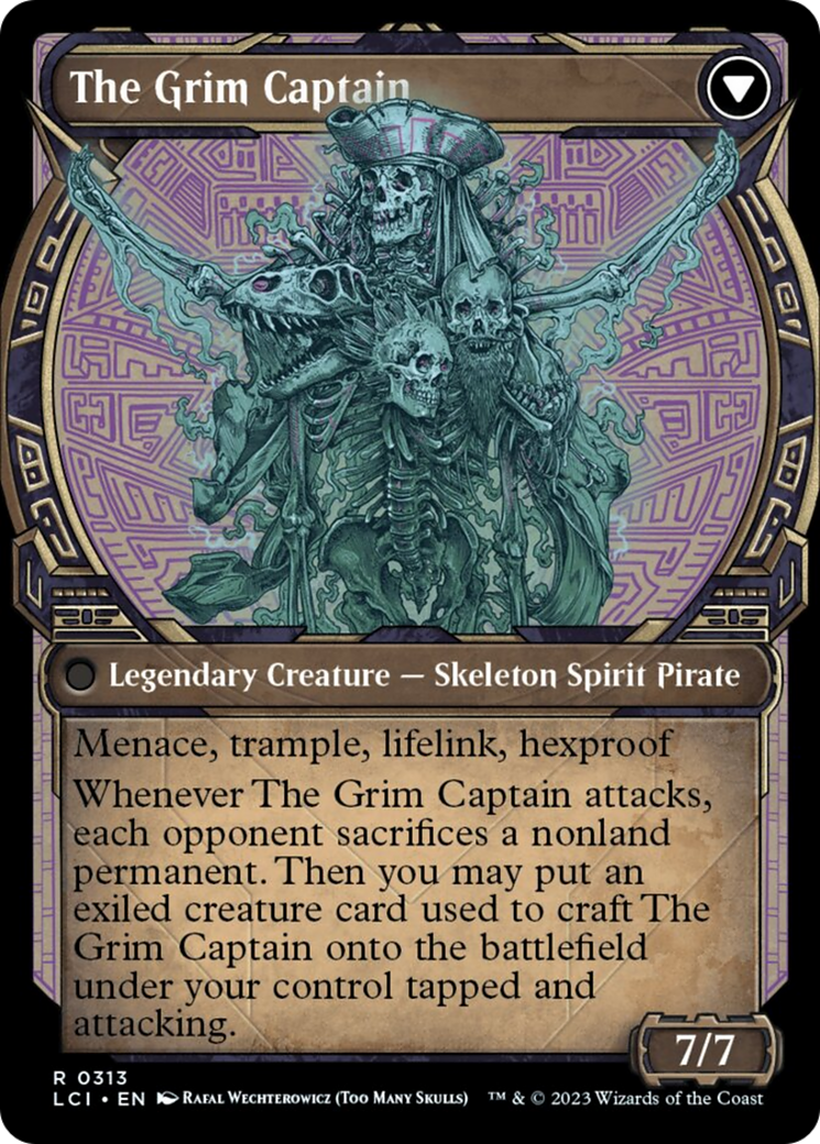 {@R} Throne of the Grim Captain // The Grim Captain (Showcase) [The Lost Caverns of Ixalan][LCI 313]