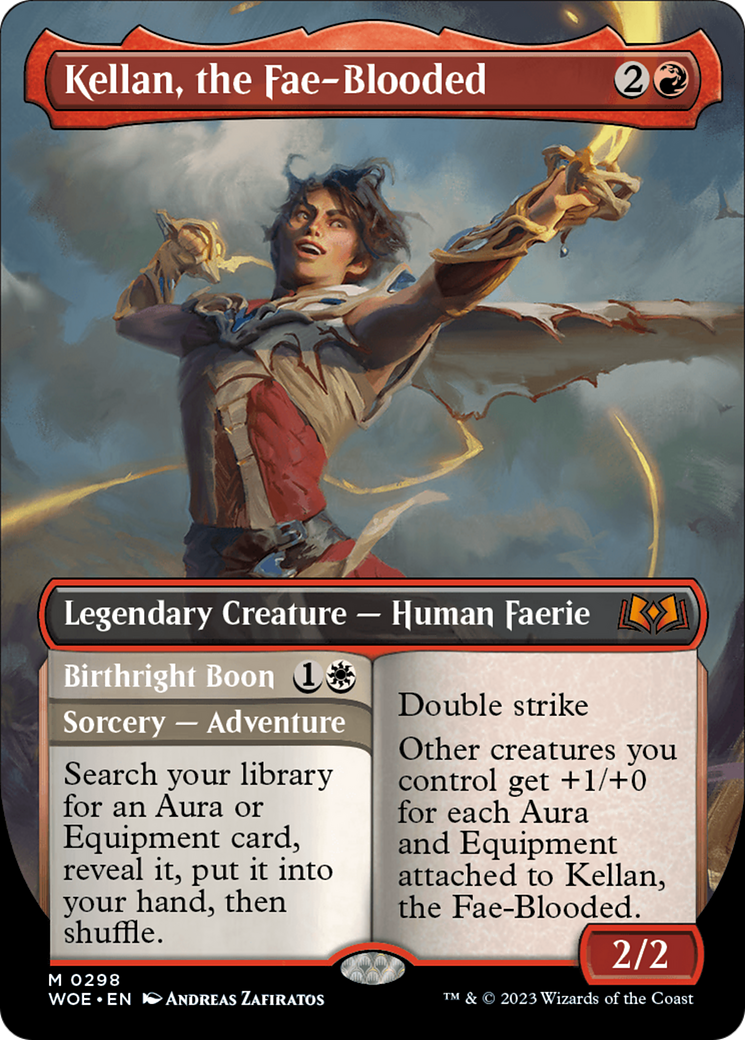 {@R} Kellan, the Fae-Blooded // Birthright Boon (Borderless Alternate Art) [Wilds of Eldraine][WOE 298]