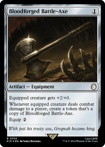 {R} Bloodforged Battle-Axe (Surge Foil) [Fallout][PIP 754]