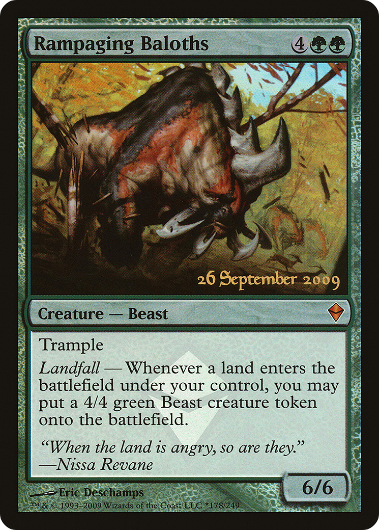 {R} Rampaging Baloths [Zendikar Prerelease Promos][PR ZEN 178]