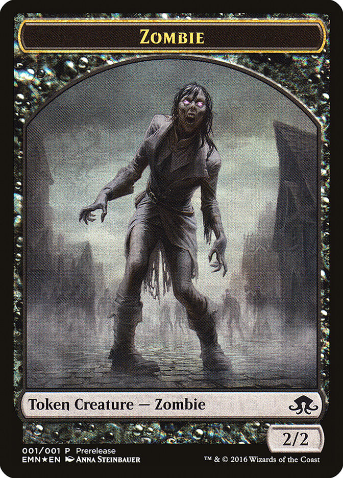 {C} Zombie // Zombie Double-sided Token [Eldritch Moon Prerelease Promos][PR TEMN 001]