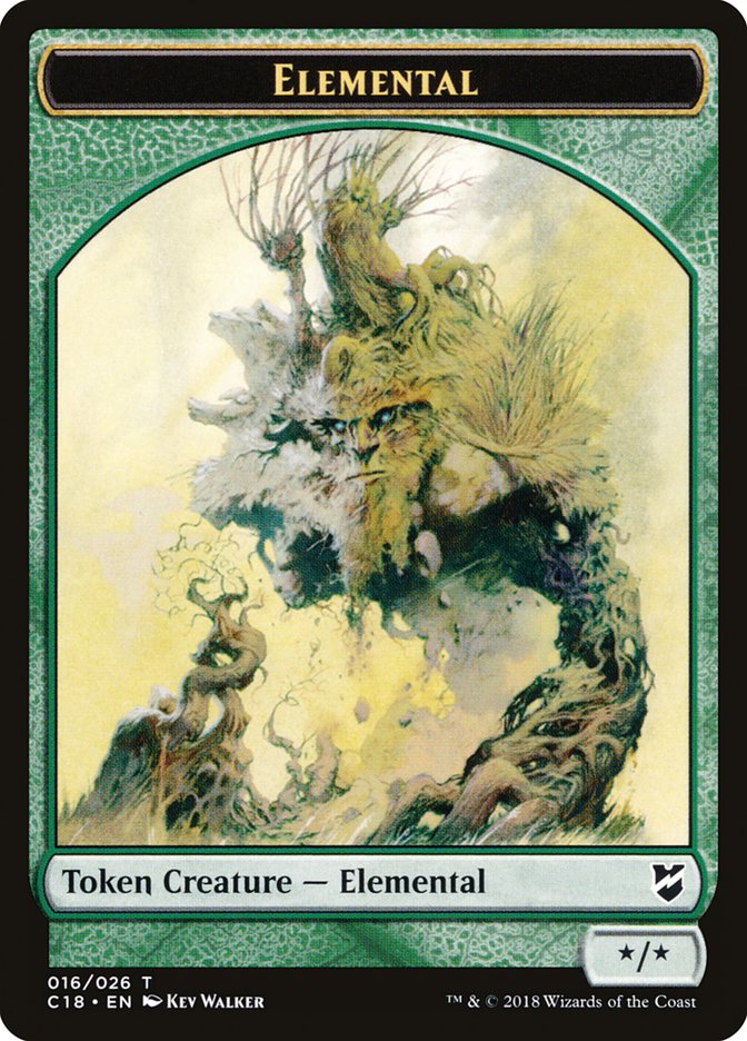{T} Cat Warrior // Elemental Double-sided Token [Commander 2018 Tokens][TC18 015]