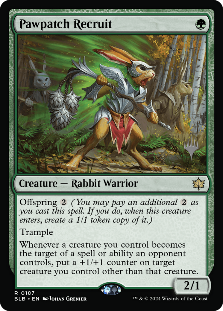 {@R} Pawpatch Recruit (Promo Pack) [Bloomburrow Promos][PP BLB 187]